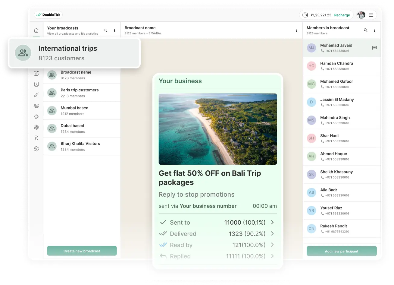 WhatsApp Bulk Broadcasting Interface